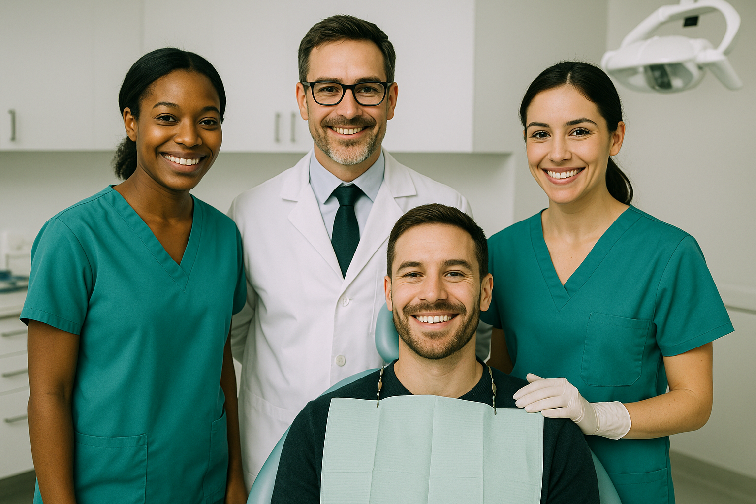dental team with patient