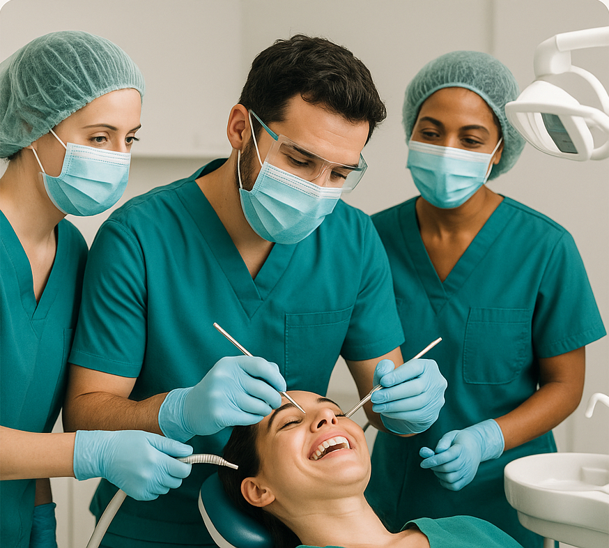 Our dental team in action